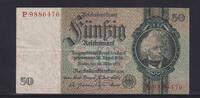 Deutsches Reich, Drittes Reich, 50 Reichsmark Ro.175a, DEU-210a, Friedensdruck, KN 7 stellig, Udr. Bst. T, Serie: P, -