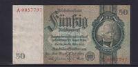 Deutsches Reich, Drittes Reich, 50 Reichsmark Ro.175a, DEU-210a, Friedensdruck, KN 7 stellig, Udr. Bst. T, Serie: A, -