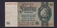 Deutsches Reich, Drittes Reich, 50 Reichsmark Ro.175a, DEU-210a, Friedensdruck, KN 7 stellig, Udr. Bst. T, Serie: K, -
