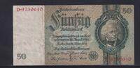 Deutsches Reich, Drittes Reich, 50 Reichsmark Ro.175a, DEU-210a, Friedensdruck, KN 7 stellig, Udr. Bst. T, Serie: D, -