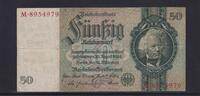 Deutsches Reich, Drittes Reich, 50 Reichsmark Ro.175a, DEU-210a, Friedensdruck, KN 7 stellig, Udr. Bst. O, Serie: M, -