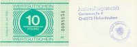 Deutschland, DDR 10 Pfennig Gefängnisgeld Serie B Rückseite Stempel -