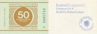 Deutschland, DDR 50 Pfennig Gefängnisgeld Serie B Rückseite Stempel -