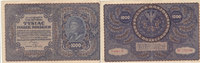 Polen 1000 Marek 1919 gebraucht III-, Einrisse, 6,99 EUR prix TTC + 7,00 EUR frais d'envoi