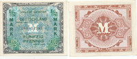 Deutsches Reich,Alliierte Besatzung, 1/2 Mark Ro.200a US Druck mit F, KN 9 stellig, -