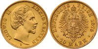 Bayern 10 Mark 1875 Ludwig II. vz-st, gro&szlig;er Rdf 1290,00 EUR  + 15,90 EUR frais d'envoi