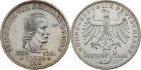 BRD 5 DM 1955 Friedrich von Schiller vz, Schr&ouml;tlingsfehler, Rdf. 109,00 EUR  + 9,90 EUR frais d'envoi