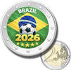 Brazil 2 Euro 2026 2 euro coloured coin brazil football 2026  10,00 EUR  + 14,00 EUR frais d'envoi