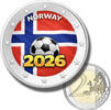 Norway 2 Euro 2026 2 euro coloured coin norway football 2026  10,00 EUR  + 14,00 EUR frais d'envoi