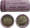 Deutschland 25 x 2 Euro / 50 Euro Mecklenburg-Vorpommern, Bundesländer, Stuttgart, Münzrolle -