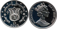 Isle of Man 25 Ecus Elizabeth II, 1952 - 2022, Pobjoy Mint, Surrey, Loaghtan Kopf -