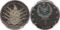 Albanien 5 Leke Ultra Cameo, 500th Anniversary of Skanderbeg's Death, League of Lezhë -