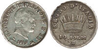 Italien 10 Soldi Napoleonisches Königreich Italien 1807 - 1814, Bologna, Napoleon, Frankreich -