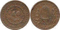 Brasilien 40 Reis auf 80 Reis, Gegenstempel, Rio de Janeiro, Pedro II. -