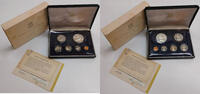 Britische Jungferninseln 1,91 Dollar Elizabeth II, 1952 - 2022, Franklin Mint, Pennsylvania, Proof Set, beschädigt -