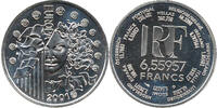 Frankreich 6,55957 Francs Europa, Währung Parität 2001, Monnaie de Paris -