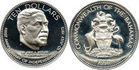Bahamas 10 Dollar Elizabeth II., erstes Jubiläum der Unabhängigkeit, Franklin Mint, Pennsylvania -