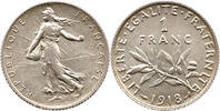 Frankreich 1 Franc Dritte Republik, 1870 - 1940, Louis-Oscar Roty, Monnaie de Paris -