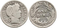 1 Dime 1903 O USA Barber Dime, Liberty, ONE DIME, New Orleans, United States Mint schön+ (S+)