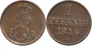 Hannover 1 Pfennig Gekröntes Monogram, Ernst Augustus I., 1837 - 1851, Theodor Wilhelm Brüel -