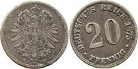 Deutsches Kaiserreich 20 Pfennig 1875 B Typ 1, gro&szlig;er Schild, Reichsadle... 18,00 EUR  + 7,99 EUR frais d'envoi