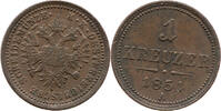 Kaisertum &Ouml;sterreich / Haus Habsburg 1 Kreuzer 1851 B Franz Joseph I., 1... 45,00 EUR  + 7,99 EUR frais d'envoi