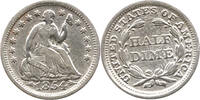 USA 1/2 Dime Sitzende Liberty, Vereinigte Staaten von Amerika, Philadelphia, Half Dime -