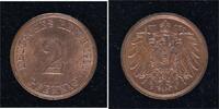 Kleinm&uuml;nzen 2 Pfennig 1916 A Fein zaponiert. Winz. Kratzer, Stempelglanz 12,00 EUR  + 5,00 EUR frais d'envoi