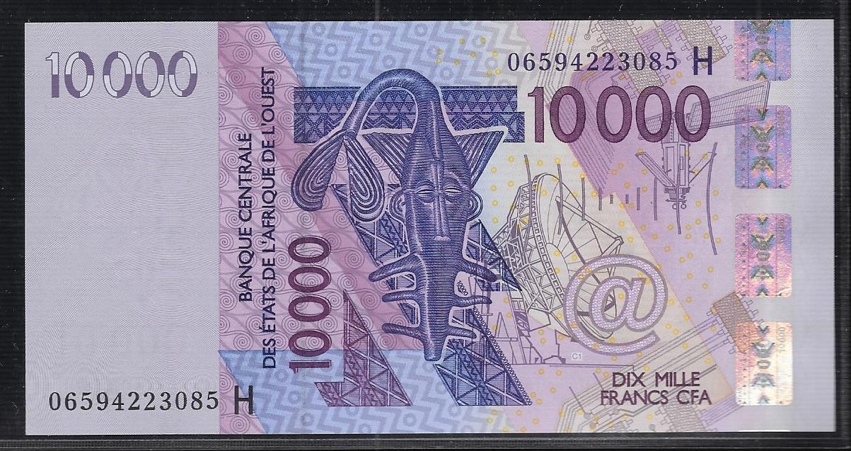 BCÉAO 10000 francs CFA (20)06 .H=NIGER. Signature: 33. Presque NEUF ...