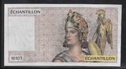 FRANCE (100 Francs) Échantillon, Testnote -ATHÉNA- 10103 . -