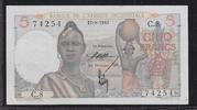 AFRIQUE OCCIDENTALE FRANÇAISE 5 Francs Banque de France Nummerieriung*. Numérotation BdF*. Alphabet: C.8 . -