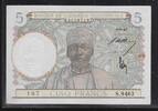 AFRIQUE OCCIDENTALE FRANÇAISE 5 Francs Banque de France Nummerieriung. Numérotation BdF. Alphabet: S.9463 . -
