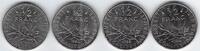 FRANCE . 1/2 Franc Semeuse. Säerin. de O.ROTY. 4 EX. . -