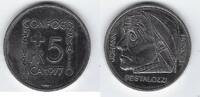 SVIZRA. SVIZZERA. SCHWEIZ. SUISSE . 5 Francs/Franken Johann Heinrich PESTALOZZI. Pädagoge. Pédagogue . -