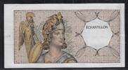 FRANCE . Geeignet für, pour 100 Francs Delacroix Échantillon, Testnote -ATHÉNA- sans numéro, ohne Nummer . -