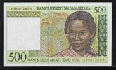 MADAGASIKARA/MADAGASCAR 500 Francs/ 100 Ariary Zato Junge Frau aus Madagaskar. Jeune femme malgache. Serie: A . -