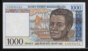 MADAGASIKARA / MADAGASCAR 1000 Francs/200 Ariary Junge Mann aus Madagaskar. Jeune homme malgache. Serie: A . -