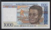 MADAGASIKARA / MADAGASCAR 1000 Francs/200 Ariary Junge Mann aus Madagaskar. Jeune homme malgache. Serie: A . -