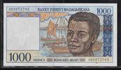 MADAGASIKARA / MADAGASCAR 1000 Francs/200 Ariary Junge Mann aus Madagaskar. Jeune homme malgache. Serie: A . -