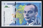 FRANCE . 50 Francs ANTOINE de SAINT-'É'EXUPÉRY. Serie: F 037 . FAUTÉ. Druck verschoben . -