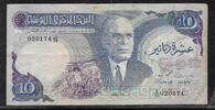 TUNISIE/TUNISIA 10 Dinars .Président Habib Ben Ali Bourguiba . Série : D/30 . -