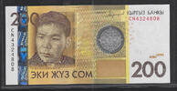 KYRGYSTAN 200 Com (Som) ALYKUL OSMONOV. Dichter. Poète. Serie: CN . -