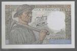 10 Francs. 14/01/1943. FRANCE. MINEUR. Alphabet: S.36 . Gutes vorzüglich.