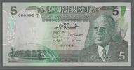 TUNISIE/TUNISIA. 5 Dinars. Président Habib Ben Ali Bourguiba . 1ère Serie: C/1.Nummer:, Numéro: 000892 . -