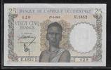 AFRIQUE OCCIDENTALE FRANÇAISE 25 FRANCS A.O.F. -