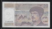 FRANCE 20 Francs "Debussy Alphabet Z.032" -