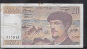 FRANCE 20 Francs "Debussy Alphabet O.035" -