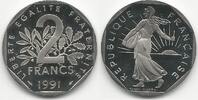 2 Francs 1991 France Die Säerin nach O. ROTY   La Semeuse. D  après O.ROTY. Von PP Flecken)