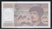 FRANCE 20 Francs "DEBUSSY Alphabet Z.054 141 Milimètres. 1 mm Länger" -