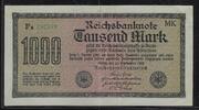 DEUTSCHLAND/ALLEMAGNE 1000 MARK .Premier 'e' . Erstes 'e'. Serie: MK . Fa . -